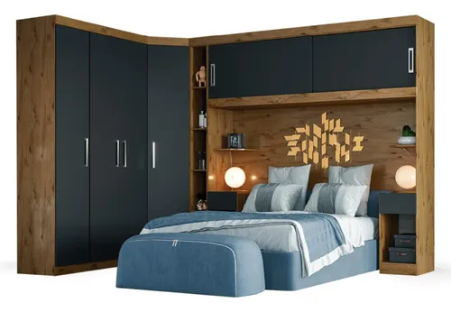 comprar Guarda Roupas Modulado De Casal Cabeceira Genova 6 Portas