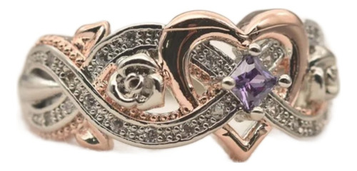 Anillo Corazón Infinito Cristal Fino Tono Plata Swarovskine