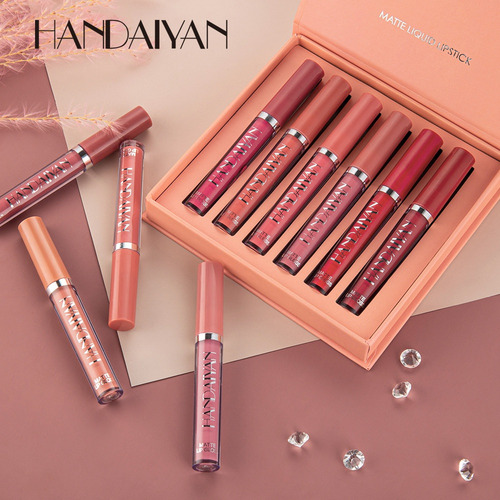 Kit de lápiz labial líquido mate cosmético de larga duración Handaiah