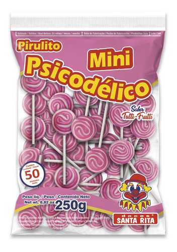 Pirulito Mini Psicodélico Rosa Santa Rita