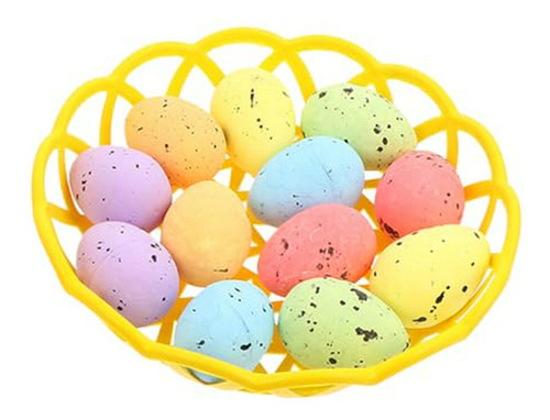 Huevos De Pascua De Espuma Moteada Con Cesta Huevos De Aves 
