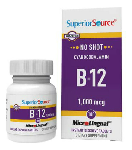 Vitamina B12 Sublingual 1000 Mcg 100 Tabletas.