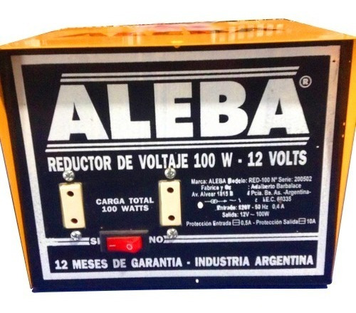 Reductor De Corriente 220 A 12v 100 W Portatil Aleba Red-100