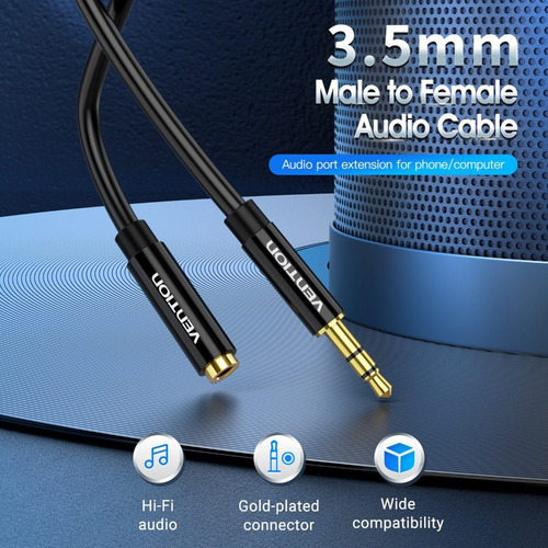 Cable Extension Audio Vention Auxiliar 3.5mm 1m 10 Piezas