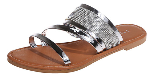 Zapatillas De Verano Con Diamantes De Imitación Para Mujer,