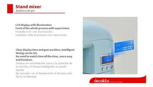 Ayudante Cocina Batidora Pedestal Procesador Pasta Decakila