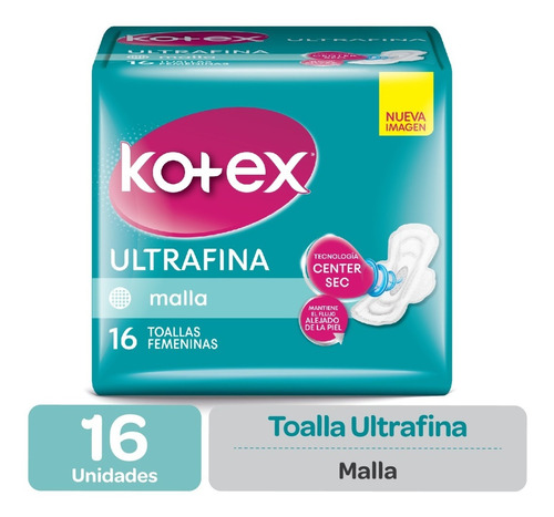Toalla Femenina Kotex Ultrafina Malla C/a - 16 Uds.