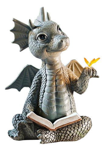 Estatuas De Dragón De Jardín Libro De Lectura Decoración