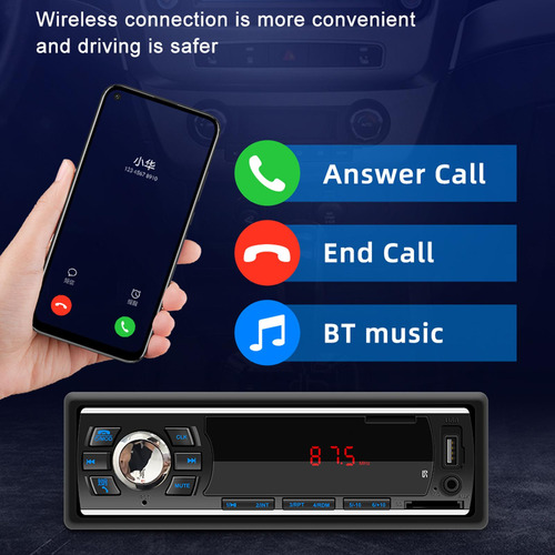 Reproductor Mp3 Para Coche, Radio Fm De Alto Rendimiento Con