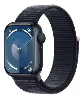 Apple Watch Series 9 GPS • Caixa meia-noite de alumínio – 45 mm • Pulseira loop esportiva meia-noite