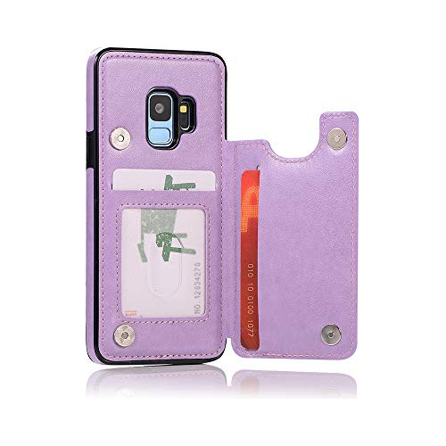 Funda Para Samsung Galaxy S9 Morado Piel Sintetica