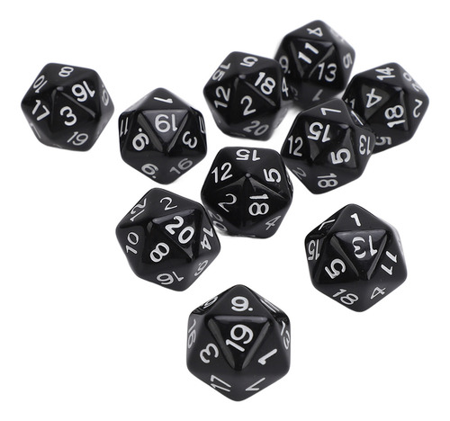 Juego De Dados, 10 Unidades, Plástico Poliédrico, Ligero, 20