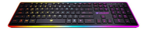 Teclado gamer Cougar Vantar QWERTY español color negro con luz 8 colores