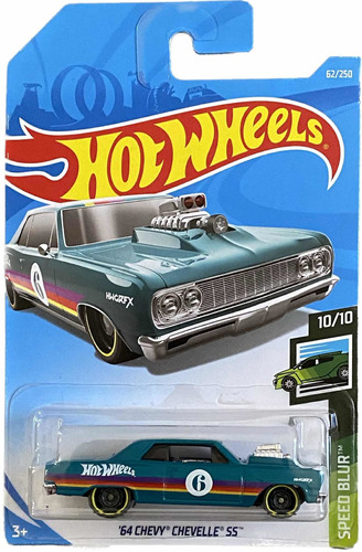 Hot Wheels 64 Chevy Chevelle Ss Aqua Speed Blur 10/10 | 2018