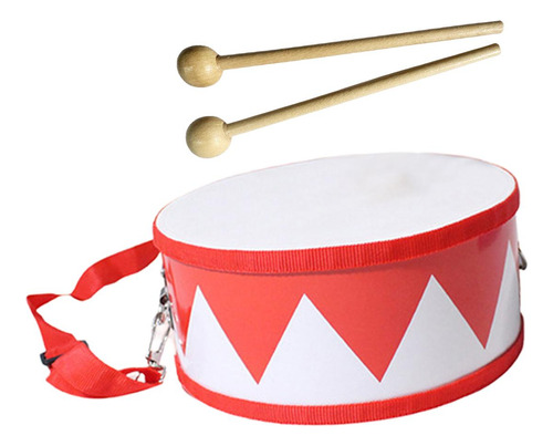 Tambor De Mano De Doble Cara Montessori, Juguete Rojo Blanco