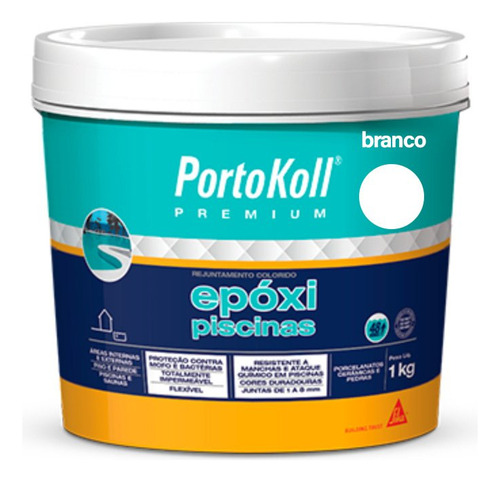 Rejunte Especial Piscinas Epoxi Portokoll Premium Branco