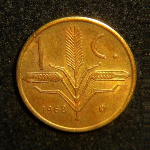 Moneda 1 Centavo 1968 Espiga Fecha Clave Bronce Bonita