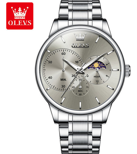 Reloj De Cuarzo Luminoso De Lujo Olevs Moon Phase