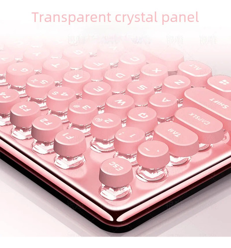 Pink White Light-crystal Panel Retro Punk - Silver Carved V7