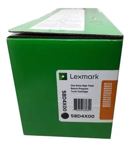 Toner Lexmark  Mx721. Mx 722.ms725. Original (58d4x00) 