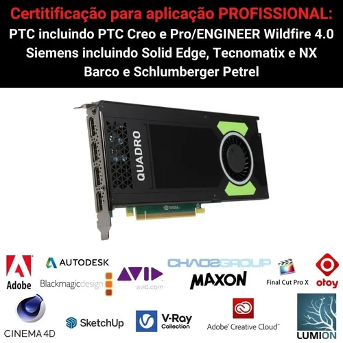 Placa De Vídeo Gamer Profissional Quadro M4000 8gb Gddr5 Cud