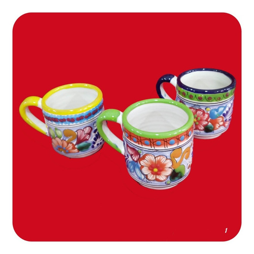 Imagen 3 de 7 de Taza De Talavera Poblana Color Varios Diseños 300ml. Tz