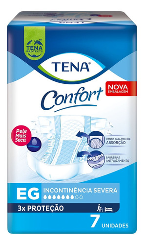 Fralda Geriatrica Tena Confort Eg Com 7 Unidades