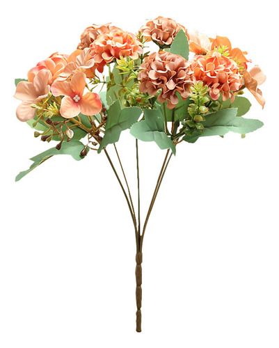 K Simulação De Hortênsia Laranja Vintage 30 Cm