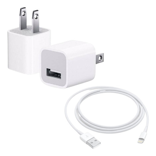 Cargador iPhone X/5s 6/6s-7-8plus + Cable Usb Apple Original