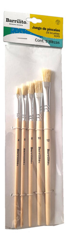 Brocha 5 Piezas De Madera Escolar
