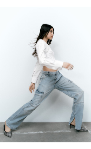 Zara Split Cargo Jeans