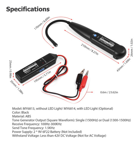 Generador De Tonos De Trazador De Cable Automotriz Kkmoon