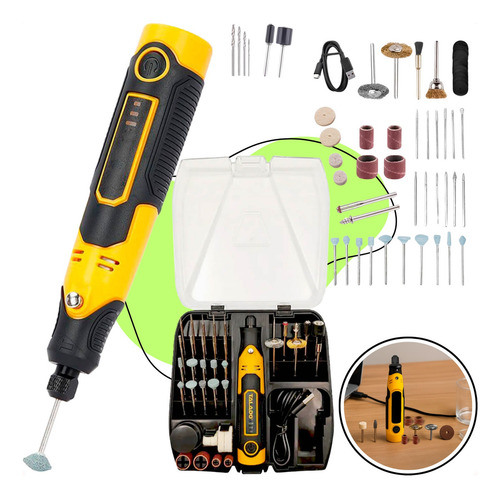 Micro Mini Retífica Portátil Multifuncional S/ Fio 57 Em 1