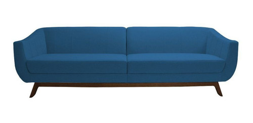 Sofá Boomer 230cm Veludo Azul - Gran Belo Decor