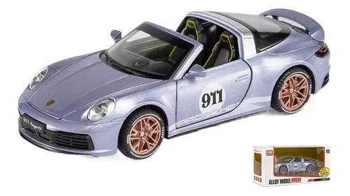 Auto Deportivo En Miniatura Porsche 911 De Metal Con Tapa Ab