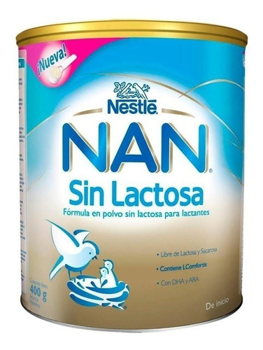 Imagen 1 de 1 de Leche de fórmula en polvo Nestlé Nan Sin Lactosa  en lata  de 400g a partir de los 0 meses