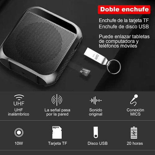 Mini Amplificador De Voz Portátil Recargable, Bocina