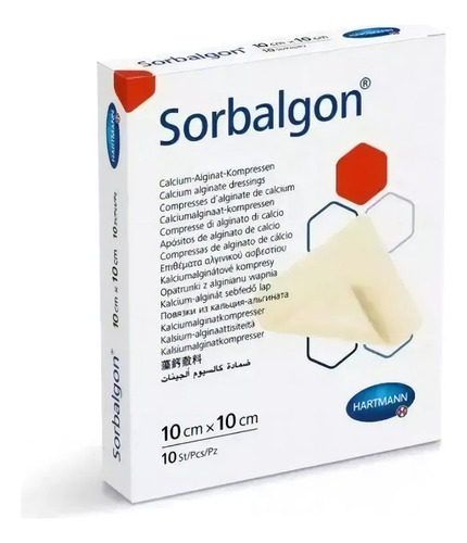 Curativo Sorbalgon 10 X 10 Cm (caixa Com 10 Un) - Hartmann