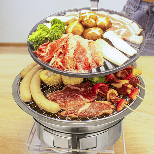Parrilla Coreana 13.7 Antiadherente Acero Inoxidable
