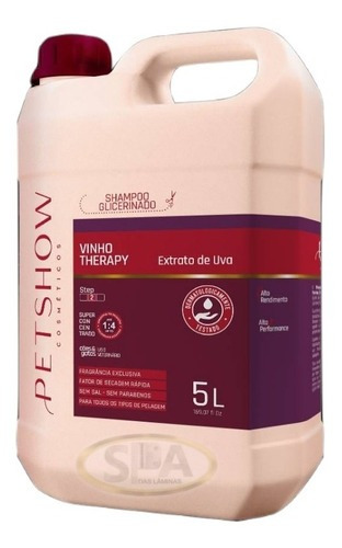 Shampoo Neutro Glicerinado Vinho Therapy 5 Litros Pet Show