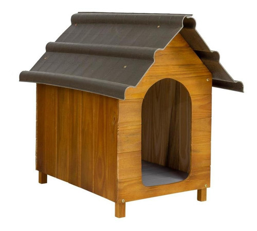 Caseta para perros con techo ecológico en madera maciza número 3, color cereza
