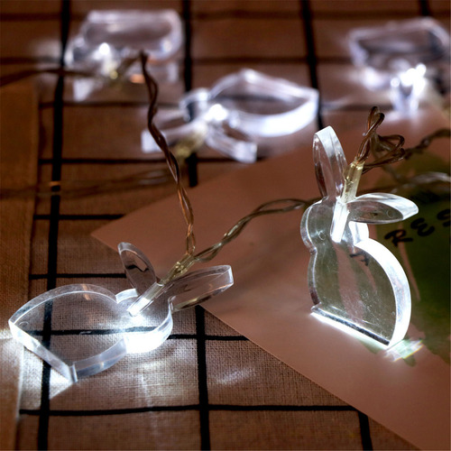 Guirnalda Decorativa De 10 Luces Led De Conejo De Pascuas
