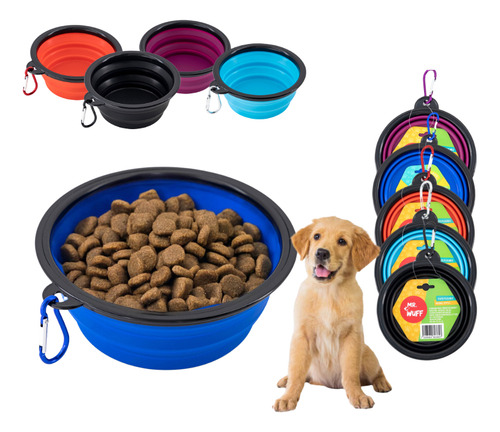 Plato Comedero Para Perro Plegable 88g Mr Wuff Color Azul rey