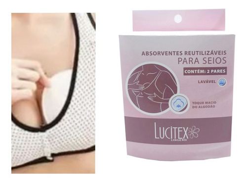 Imagem 4 de 6 de Absorvente Seios Protetor Amamentação: 2 Pares Reutilizável