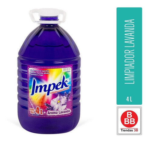 Imagen 1 de 2 de Limpiador Multiusos Lavanda Impek, 4l
