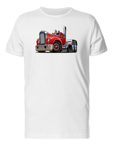 Camion Rojo En Caricatura Camiseta De Hombre