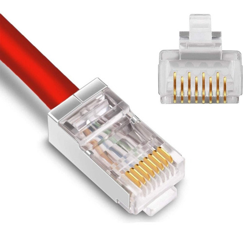 Conector Fichas De Red Rj45 Paquete X 100 Categoría 5 Y 5e