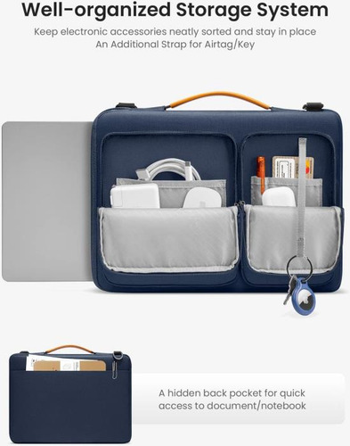 Bolso De Hombro Tomtoc 360° Protección Premium Para Portátil