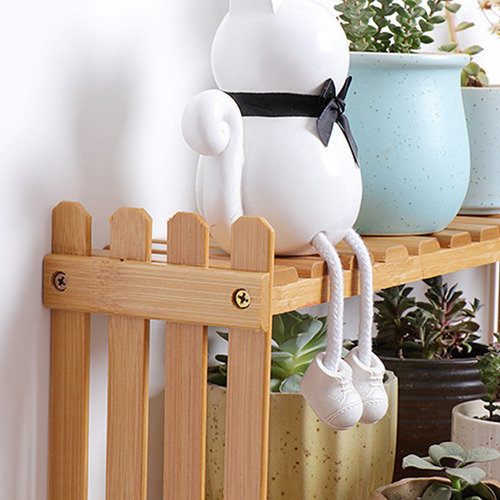 Estante Para Flores De Bambú, Encimera, Estante Para Plantas