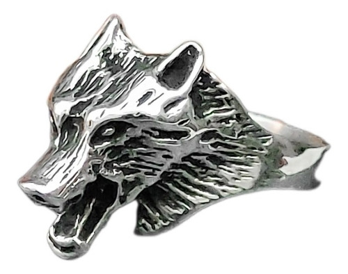 Anillo Skull Lobo Pequeño Plata 925